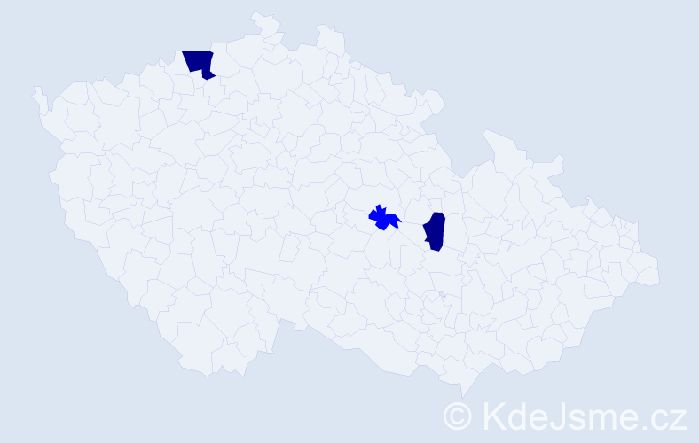 Příjmení: 'Vasičáková', počet výskytů 5 v celé ČR