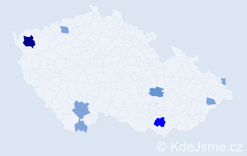 Příjmení: 'Dibala', počet výskytů 27 v celé ČR