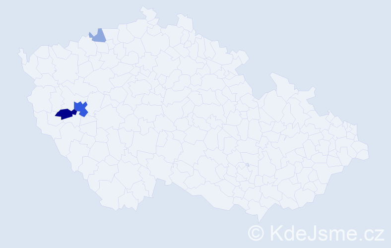 Příjmení: 'Smačková', počet výskytů 9 v celé ČR