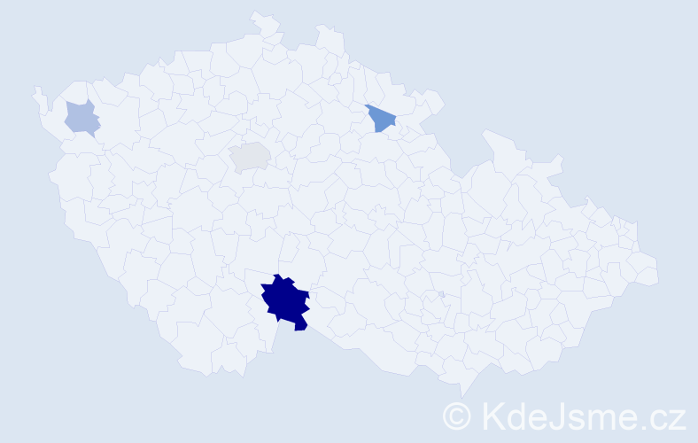 Příjmení: 'Lakronová', počet výskytů 9 v celé ČR