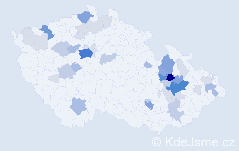 Příjmení: 'Wiedermann', počet výskytů 126 v celé ČR