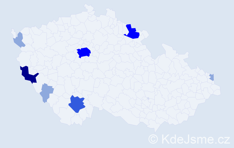 Příjmení: 'Friebel', počet výskytů 19 v celé ČR