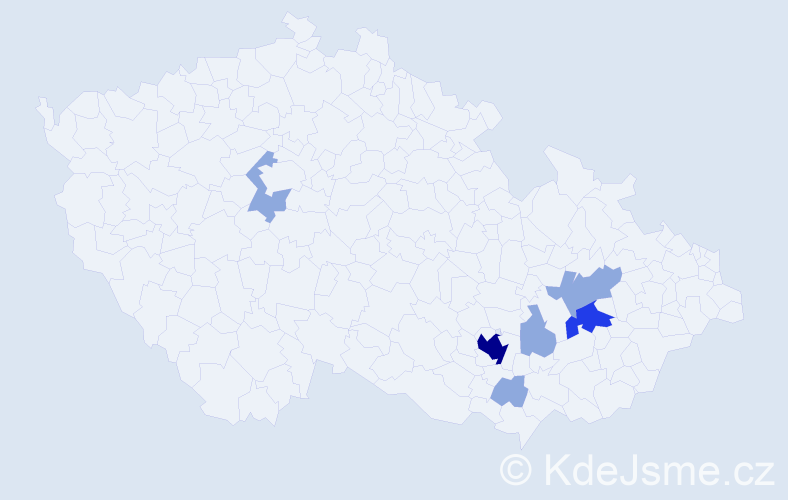 Příjmení: 'Hanečková', počet výskytů 28 v celé ČR