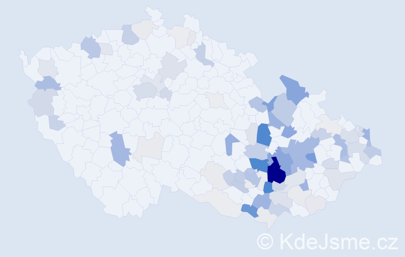 Příjmení: 'Pliska', počet výskytů 354 v celé ČR