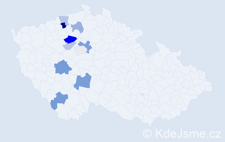 Příjmení: 'Muf', počet výskytů 16 v celé ČR