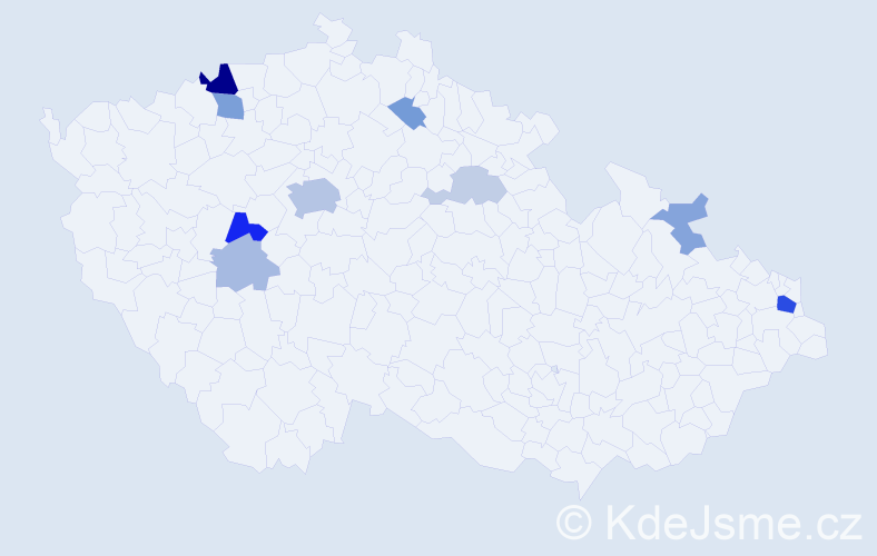 Příjmení: 'Kunik', počet výskytů 25 v celé ČR