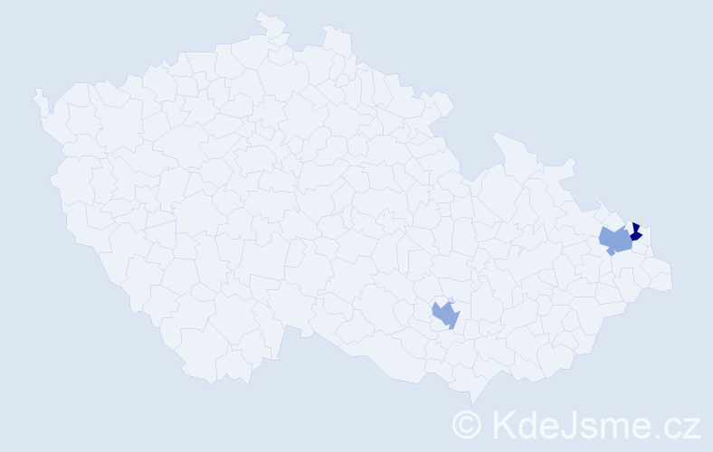 Příjmení: 'Mikulaško', počet výskytů 3 v celé ČR