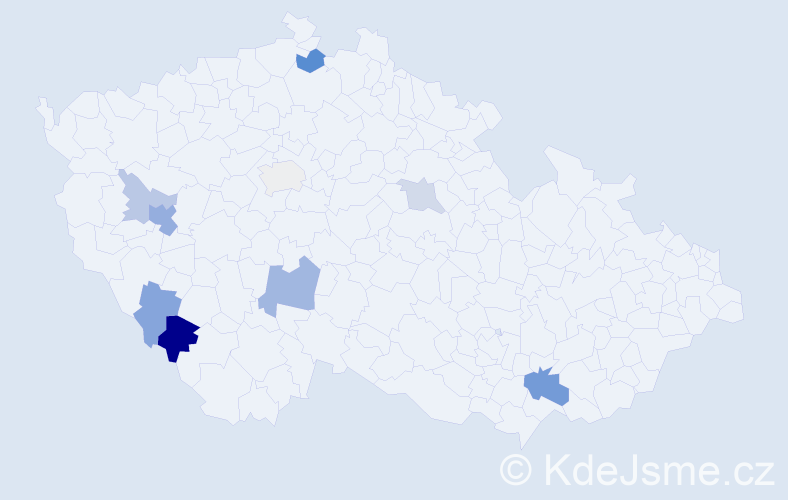 Příjmení: 'Kolrus', počet výskytů 18 v celé ČR