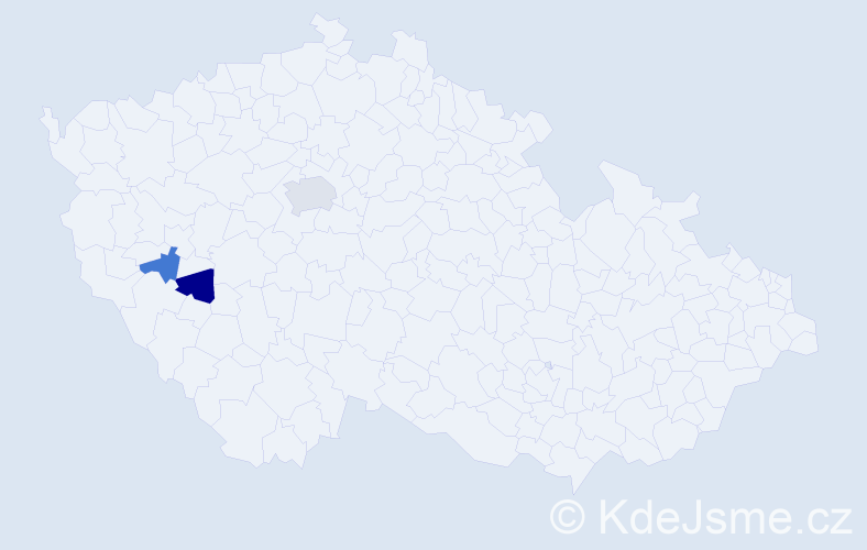 Příjmení: 'Mezger', počet výskytů 4 v celé ČR