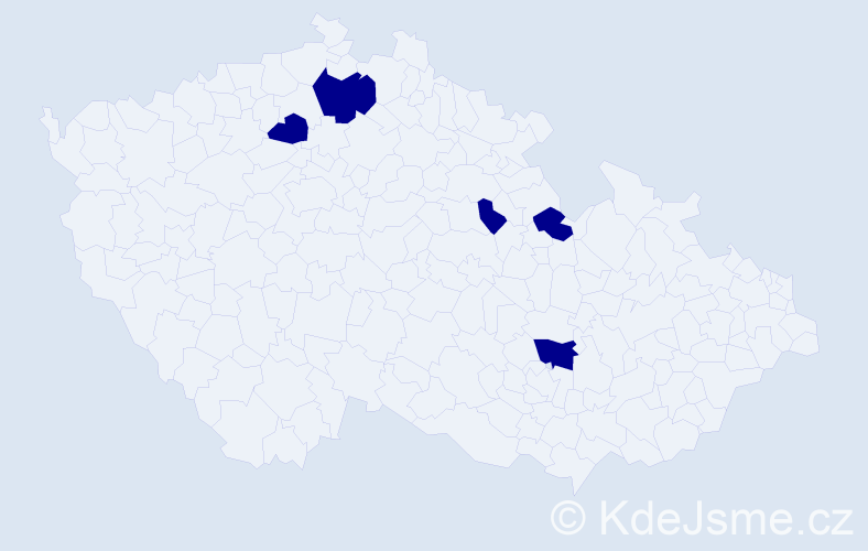 Příjmení: 'Jigjid', počet výskytů 5 v celé ČR