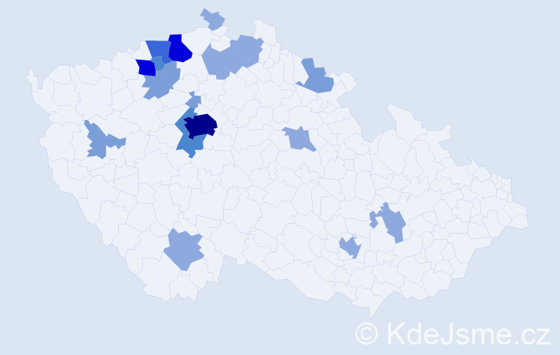 Příjmení: 'Rost', počet výskytů 46 v celé ČR