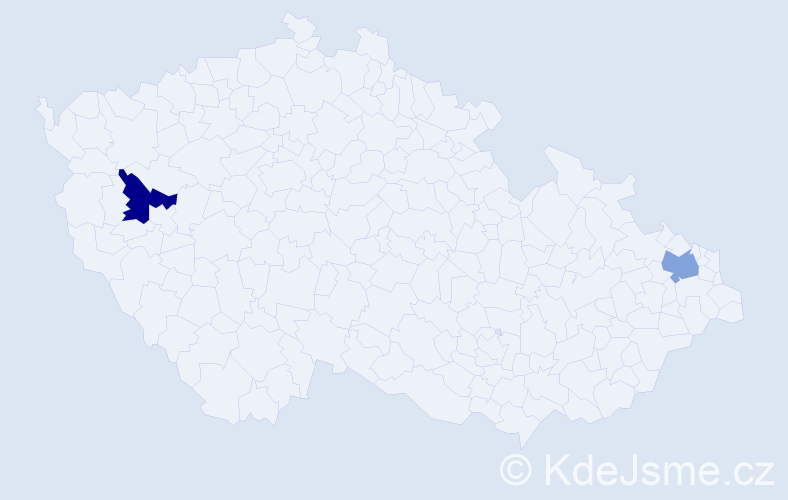 Příjmení: 'Pankratiev', počet výskytů 2 v celé ČR