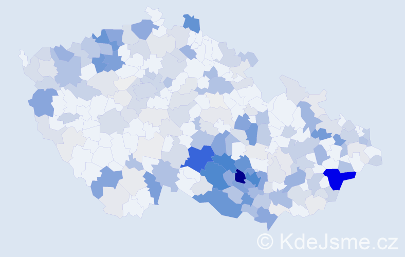 Příjmení: 'Filová', počet výskytů 975 v celé ČR