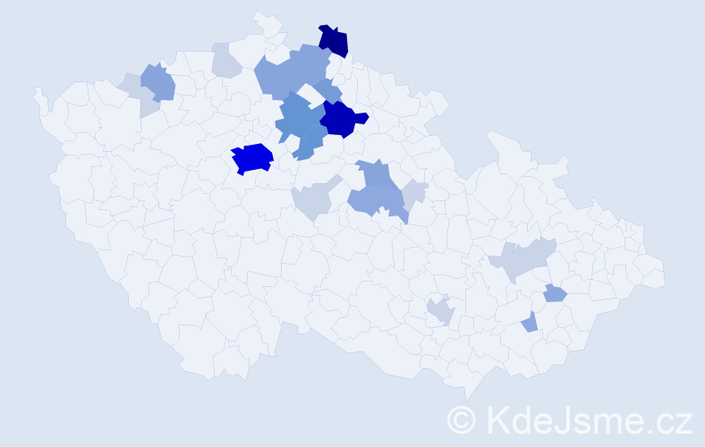 Příjmení: 'Plesar', počet výskytů 74 v celé ČR