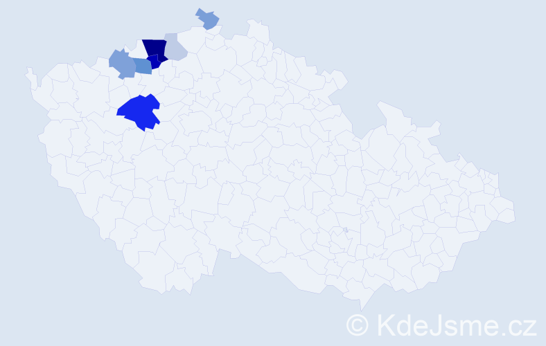 Příjmení: 'Zilcherová', počet výskytů 22 v celé ČR