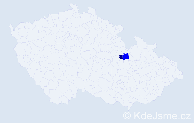 Příjmení: 'Kyčmol', počet výskytů 5 v celé ČR