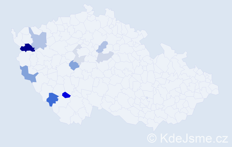 Příjmení: 'Kolbaská', počet výskytů 17 v celé ČR