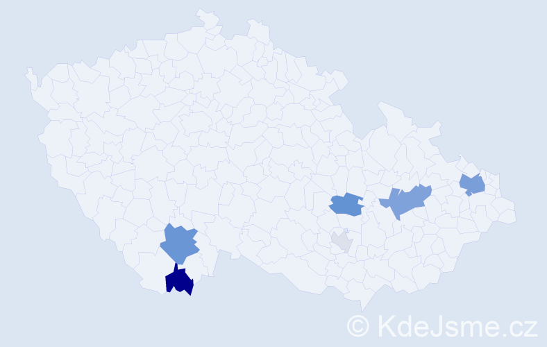 Příjmení: 'Botko', počet výskytů 18 v celé ČR