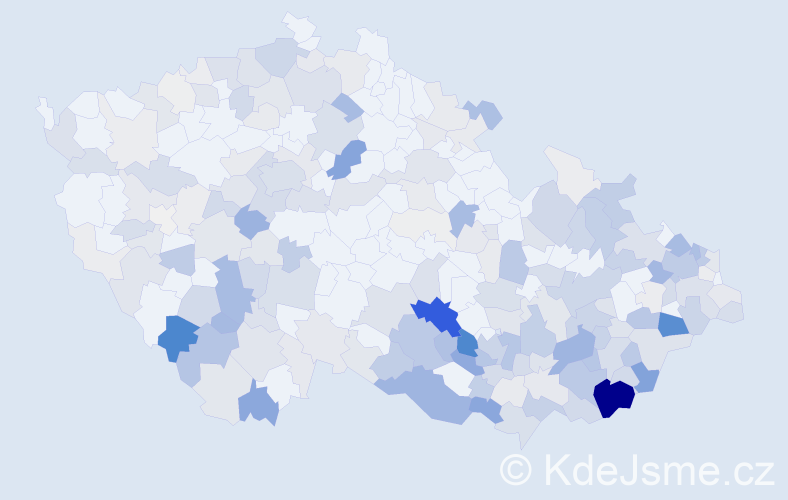 Příjmení: 'Kubiš', počet výskytů 853 v celé ČR