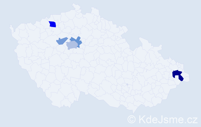Příjmení: 'Dudiaková', počet výskytů 10 v celé ČR
