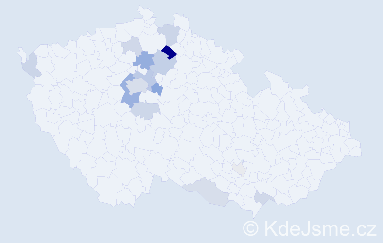 Příjmení: 'Vodolan', počet výskytů 32 v celé ČR