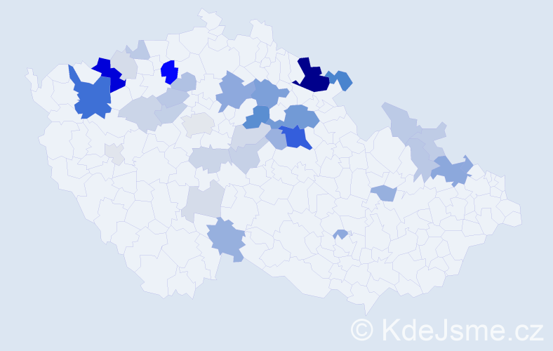 Příjmení: 'Lévaiová', počet výskytů 101 v celé ČR