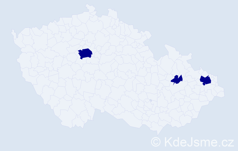 Příjmení: 'Kosovan', počet výskytů 3 v celé ČR