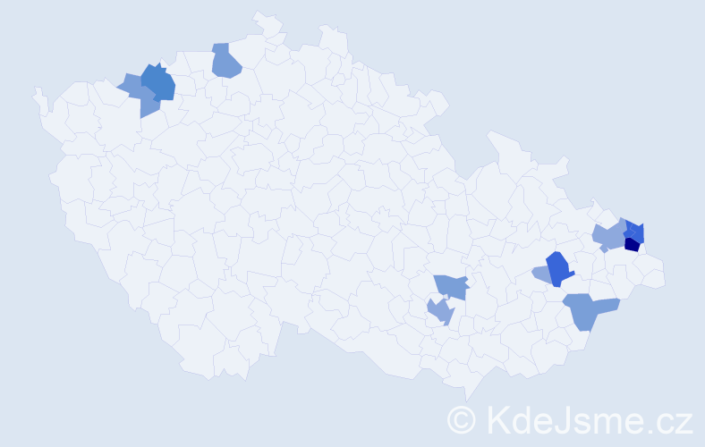 Příjmení: 'Regec', počet výskytů 34 v celé ČR