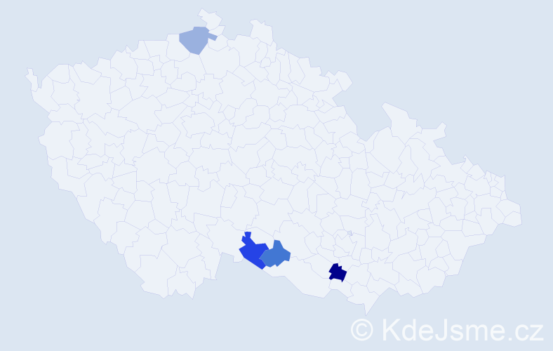 Příjmení: 'Staček', počet výskytů 4 v celé ČR