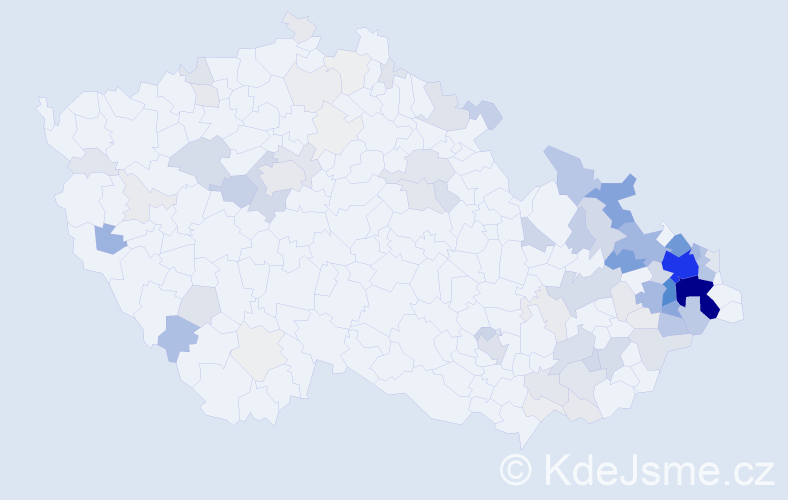 Příjmení: 'Strakoš', počet výskytů 543 v celé ČR