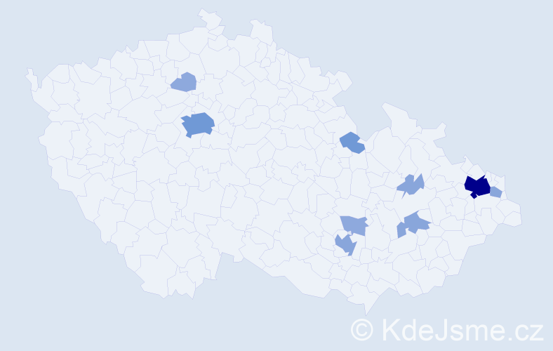 Příjmení: 'Cvilink', počet výskytů 25 v celé ČR