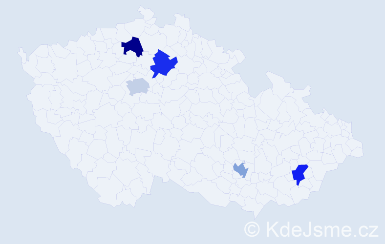 Příjmení: 'Chimed', počet výskytů 5 v celé ČR