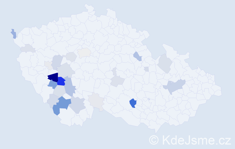 Příjmení: 'Chlandová', počet výskytů 95 v celé ČR