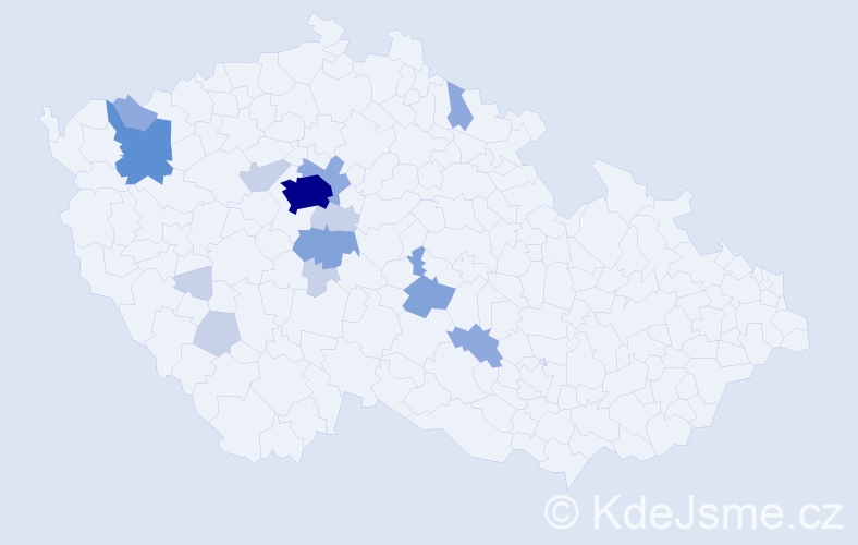 Příjmení: 'Rudolská', počet výskytů 36 v celé ČR