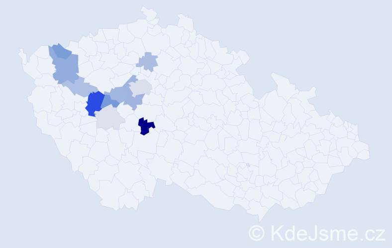 Příjmení: 'Tysl', počet výskytů 47 v celé ČR