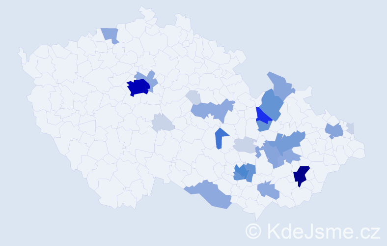 Příjmení: 'Kutalová', počet výskytů 93 v celé ČR