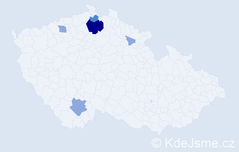 Příjmení: 'Rusovová', počet výskytů 10 v celé ČR