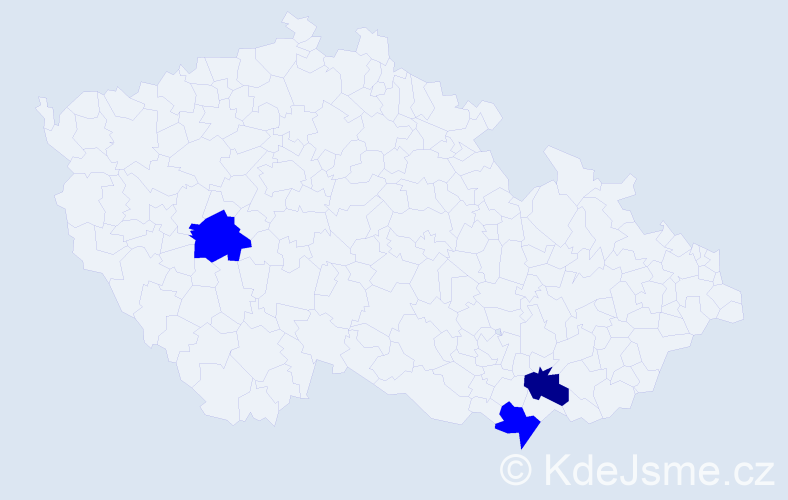 Příjmení: 'Čergeová', počet výskytů 4 v celé ČR