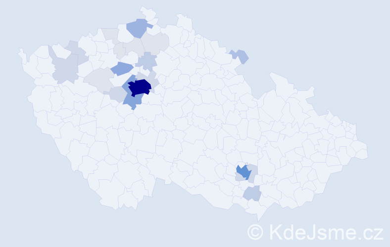 Příjmení: 'Tošnar', počet výskytů 85 v celé ČR