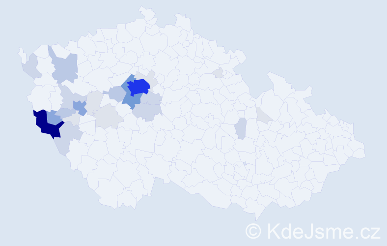 Příjmení: 'Mathauser', počet výskytů 95 v celé ČR
