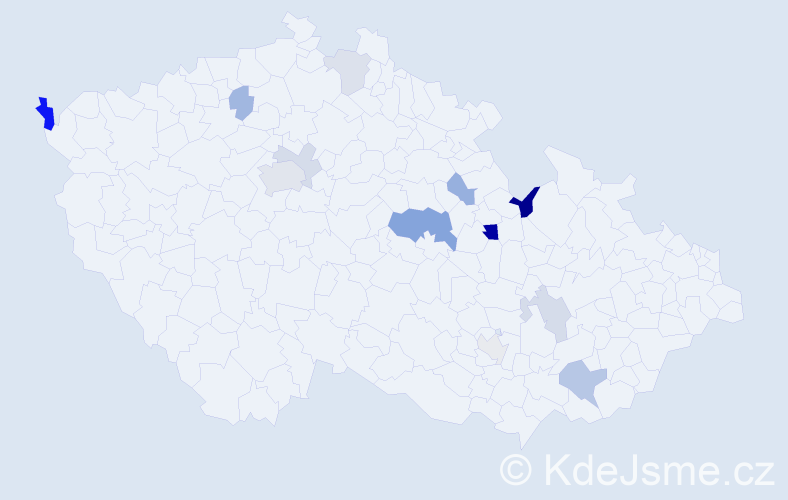 Příjmení: 'Golian', počet výskytů 26 v celé ČR