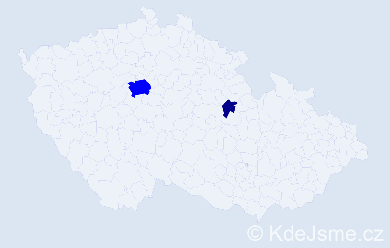Příjmení: 'Kucáková', počet výskytů 3 v celé ČR