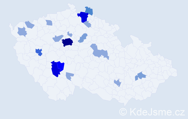 Příjmení: 'Reinišová', počet výskytů 45 v celé ČR