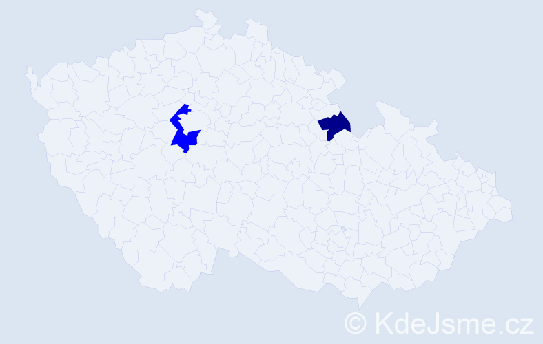 Příjmení: 'Hubeková', počet výskytů 5 v celé ČR