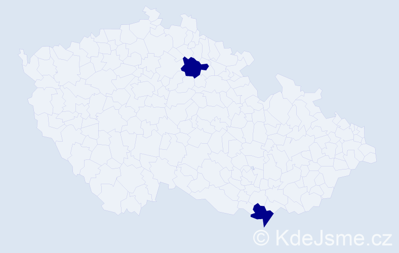 Příjmení: 'Kicel', počet výskytů 2 v celé ČR
