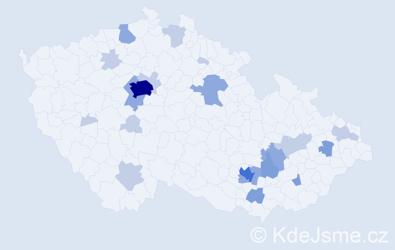Příjmení: 'Morris', počet výskytů 51 v celé ČR