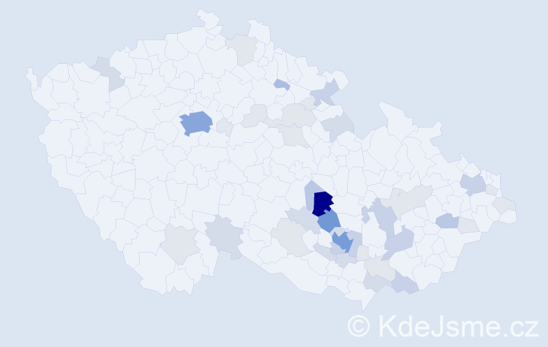 Příjmení: 'Chocholáčová', počet výskytů 128 v celé ČR