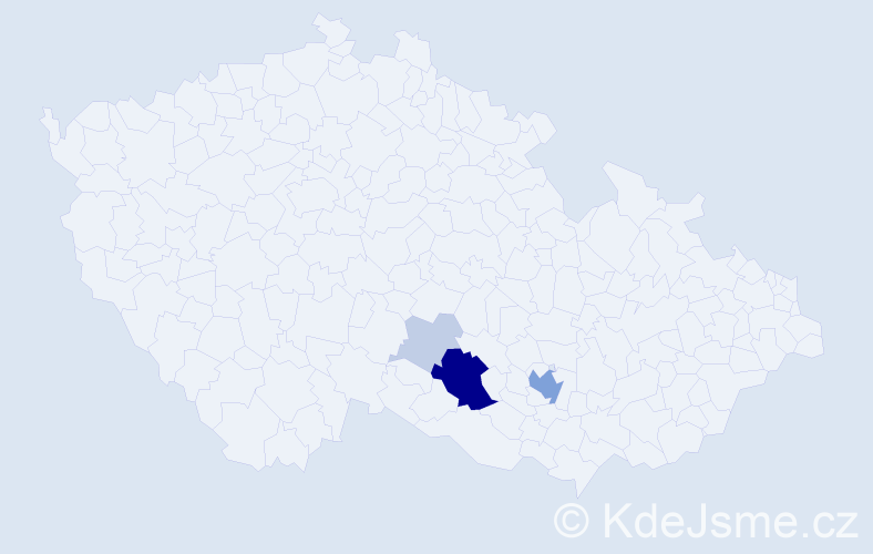 Příjmení: 'Hamžová', počet výskytů 18 v celé ČR