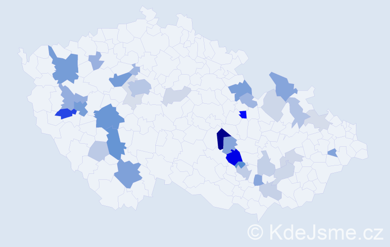 Příjmení: 'Záluská', počet výskytů 94 v celé ČR