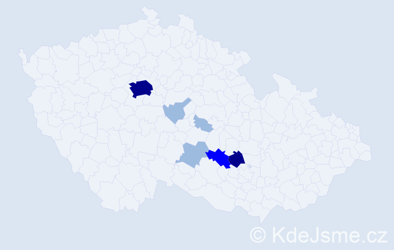 Příjmení: 'Datínská', počet výskytů 14 v celé ČR